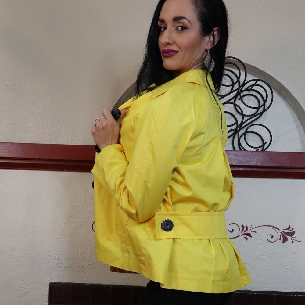 NWT Zara Basic yellow large button jacket - Picture 5 of 8